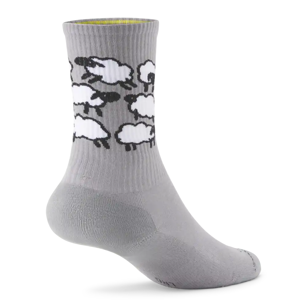 Anytime Crew Sock - Medium Grey/Blizzard (Natural Black) - Sheep