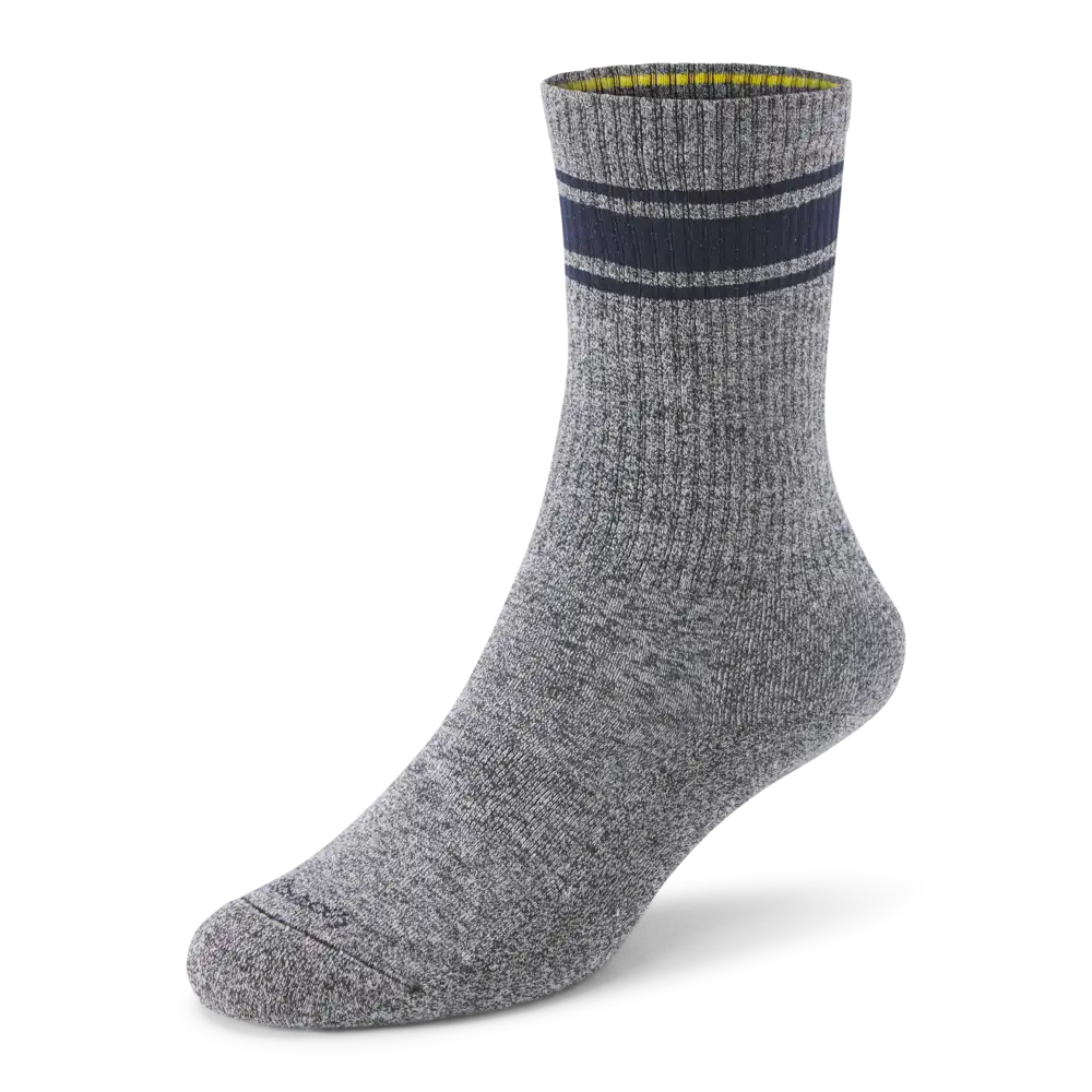 Anytime Crew Sock - Natural Grey Heather/Deep Navy