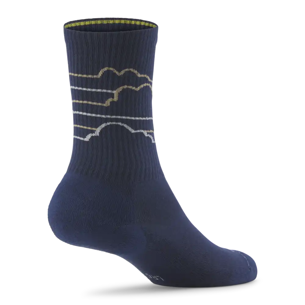 Anytime Crew Sock - Deep Navy/Rugged Beige (Medium Grey) - Cloudstripe