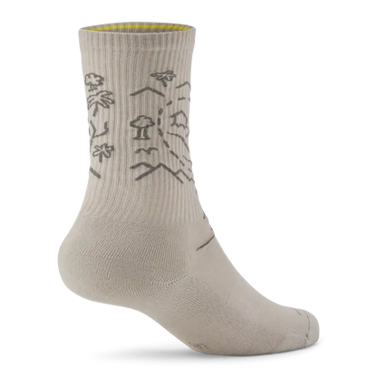 Anytime Crew Sock - Rugged Beige (Hazy Pine) - NZ Map