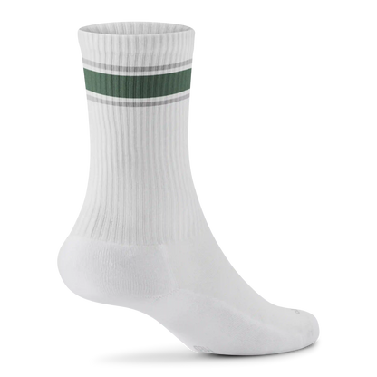 Anytime Crew Sock - Blizzard, Verdant Green (Light Grey Sole)